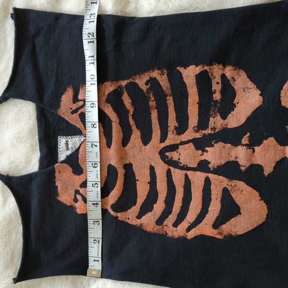 *RARE* Rockin' Bones Custom Halter Tunic/Dress Black with Orange Skeleton XS - Picture 5 of 9